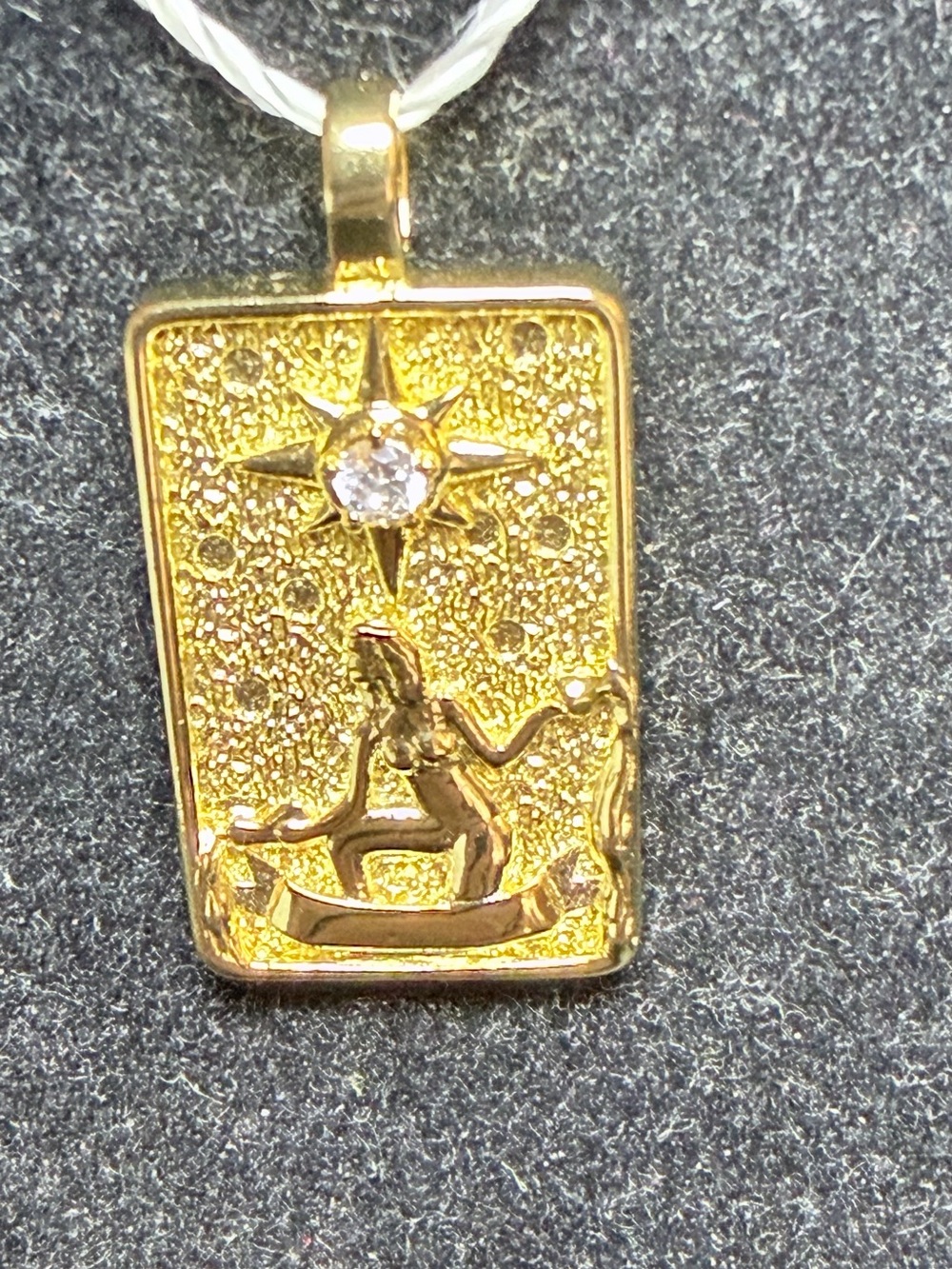 NWT Gold Tarot Card Pendant Charm The Star Celestial Mystical $25 MSRP